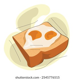 Toast Bread Slice With Egg. Breakfast with fried egg and bread. Breakfast food 