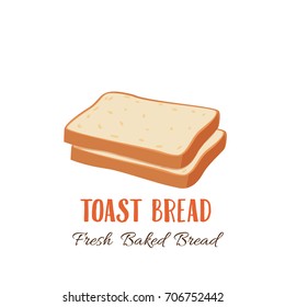 Toast bread slice icon for bakery shop or food design. Vector illustration.