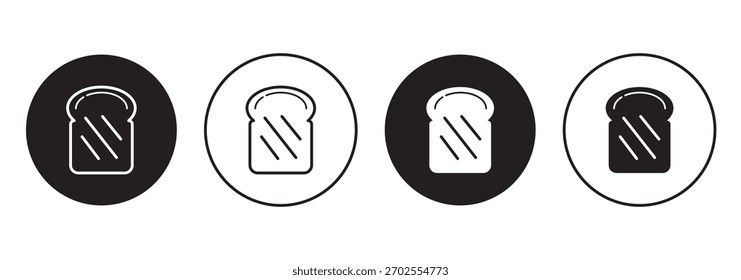 Toast bread, Sliced bread vector icon in line style design for website design, app, UI, isolated on white background. Editable stroke. EPS 10 vector illustration.