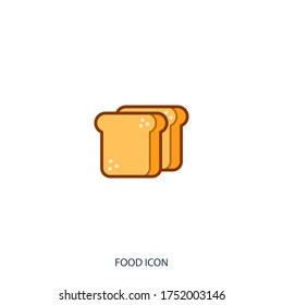 icono de rebanadas de pan tostado aislado en segundo plano. Símbolo, logotipo. Ilustración del vector