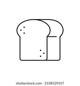 Icono de la línea de rebanadas de pan tostado para aplicaciones de comida y sitios web. Ilustración vectorial.