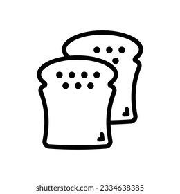 Toast, bread - Thin line icon - Food Icon - EDITABLE STROKE - EPS Vector
