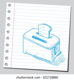 Toast bread in toaster