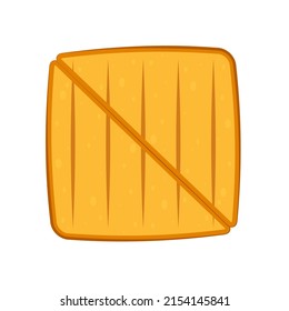 Toast bread vector. Grilled cheese sandwich with melted cheese. Vector illustration isolated on white background.