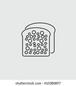 Toast bread vector sign illustration icon.