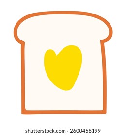 Toast with butter. Flat design. Vector illustration on white background.