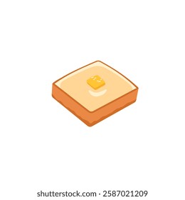 Toast with butter icon logo flat vector design