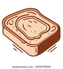 Toast with butter and jam hand drawn vector illustration engraved style, sketch isolated on white.