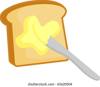 toast with butter and spreading knife