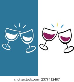 toast celebration icon with glasses