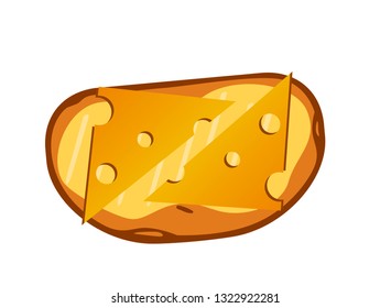 toast with cheese on a white background. Vector Illustration