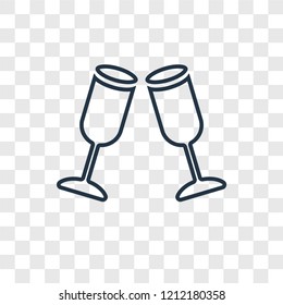 Toast concept vector linear icon isolated on transparent background, Toast concept transparency concept in outline style