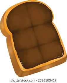 Toast covered with chocolate .