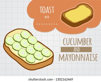 Toast with cucumber and mayonnaise