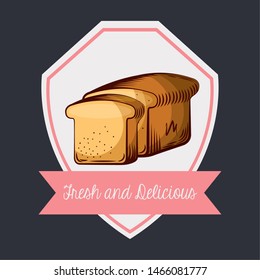 Toast design, Bakery food shop traditional quality style and breakfast theme Vector illustration