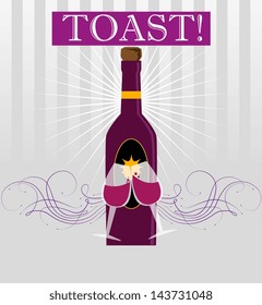 toast design over purple background vector illustration