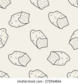 toast doodle drawing seamless pattern background