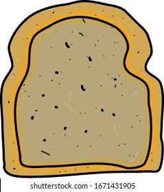 Toast drawing, illustration, vector on white background.