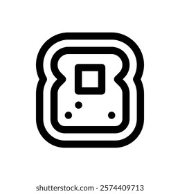 Toast. Editable stroke vector icon.