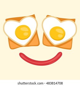 toast with egg face