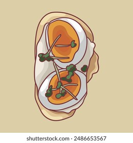 Toast with egg and sauce