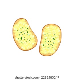 Toast with egg scramble. Food for breakfast.
