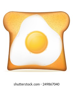 toast with egg vector illustration isolated on white background