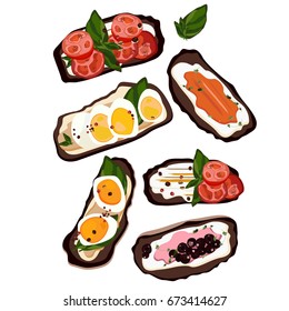 Toast with egg and vegetables