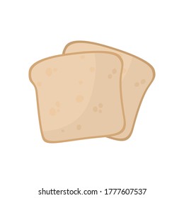 Toast flat illustration. Vector icon of slices of bread.