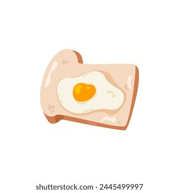 Tostada con huevo frito ilustración