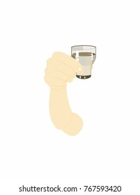 Toast a glass of vodka in hand