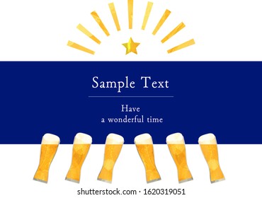 toast with glasses of golden beer , vector illustration