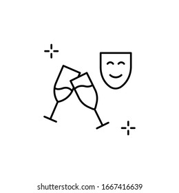 Toast, goblet icon. Simple line, outline vector elements of theatre for ui and ux, website or mobile application