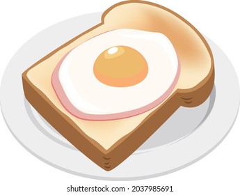 Tostadas con jamón y huevos