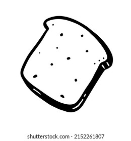 Toast is a hand-drawn bakery element Vector  doodles. For cafe and bakery menus
