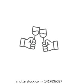 toast hands friendship outline icon. Elements of friendship line icon. Signs, symbols and vectors can be used for web, logo, mobile app, UI, UX