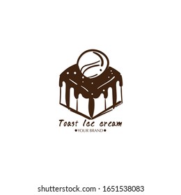 toast Ice cream dessert icon logo. brand design graphic object.