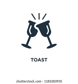 Toast icon. Black filled vector illustration. Toast symbol on white background. Can be used in web and mobile.