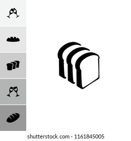 Toast icon. collection of 6 toast filled icons such as bread, bread slices. editable toast icons for web and mobile.