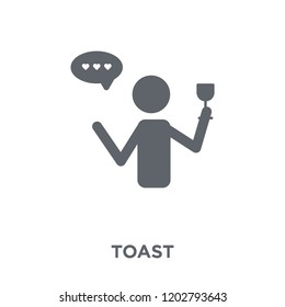 Toast icon. Toast design concept from Wedding and love collection. Simple element vector illustration on white background.