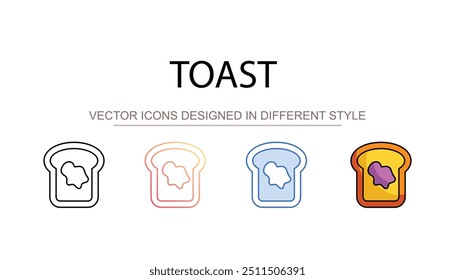Diseño de icono de tostada con fondo blanco Ilustración de stock