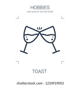 toast icon. high quality line toast icon on white background. from hobbies collection flat trendy vector toast symbol. use for web and mobile