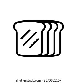 Toast Icon. Line Art Style Design Isolated On White Background