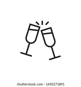 Toast icon outline isolated vector illustration.