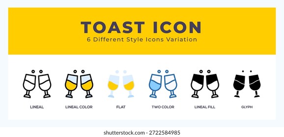 Toast icon symbol. isolated. vector illustration with different styles