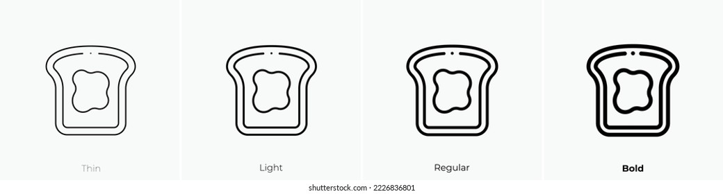 toast icon. Thin, Light Regular And Bold style design isolated on white background