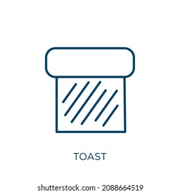toast icon. Thin linear toast outline icon isolated on white background. Line vector toast sign, symbol for web and mobile