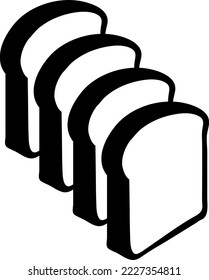 Ilustración vectorial de icono de tostada en fondo blanco..eps
