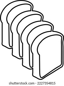 Toast Symbol, Vektorgrafik auf weißem Hintergrund.