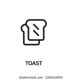 toast icon vector. Linear style sign for mobile concept and web design. toast symbol illustration. Pixel vector graphics - Vector.
